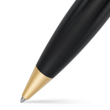 Nahaufnahme der goldenen Konusspitze des Churchill Classic Black Gold Kugelschreibers