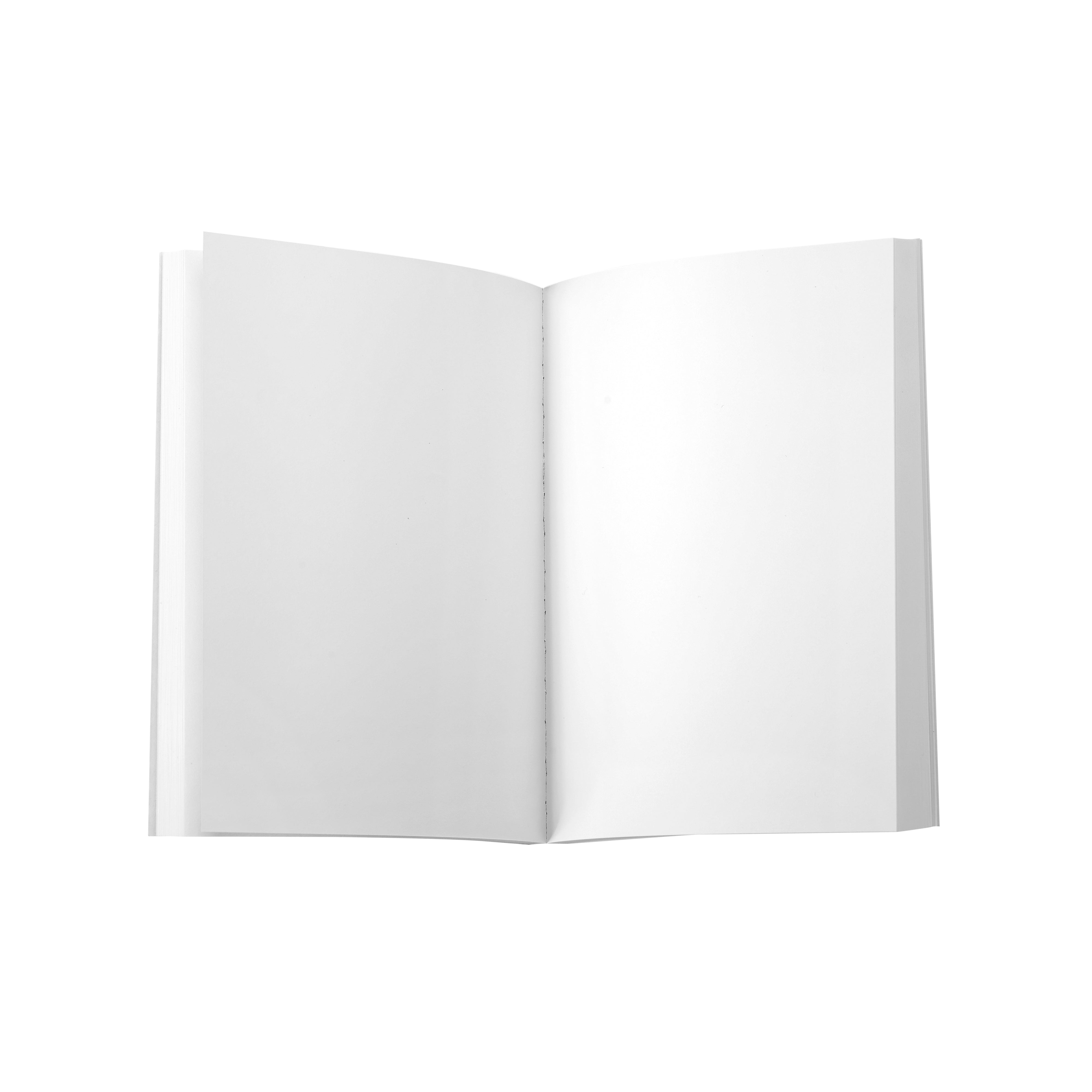 Recambio de cuaderno A5 abierto mostrando páginas lisas sin renglones