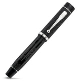 D-Day 80th Anniversary fountain pen, capped, black diamond-textured barrel with silver trim