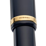 Close-up of the gold cap band hallmarked CS 375 on The Pol Roger 175th Anniversary fountain pen