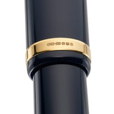 Close-up of the gold cap band hallmarked CS 375 on The Pol Roger 175th Anniversary fountain pen