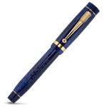 Lady Churchill Blue Stardust Stift mit sichtbarer gravierter französischer Inschrift entlang des Schafts