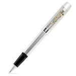 Doctor's Pen Tintenroller mit geschlossener Kappe, guillochierter Silberschaft mit goldenem Äskulapstab-Motiv