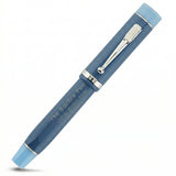 Conway Stewart Spitfire fountain pen capped, blue-grey finish with pale blue cap and silver trim