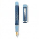 Conway Stewart Spitfire fountain pen and cap laid side by side, showing engraved limited edition barrel text