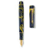 Wellington Givita pen and cap shown separately, overhead view, gold clip detail