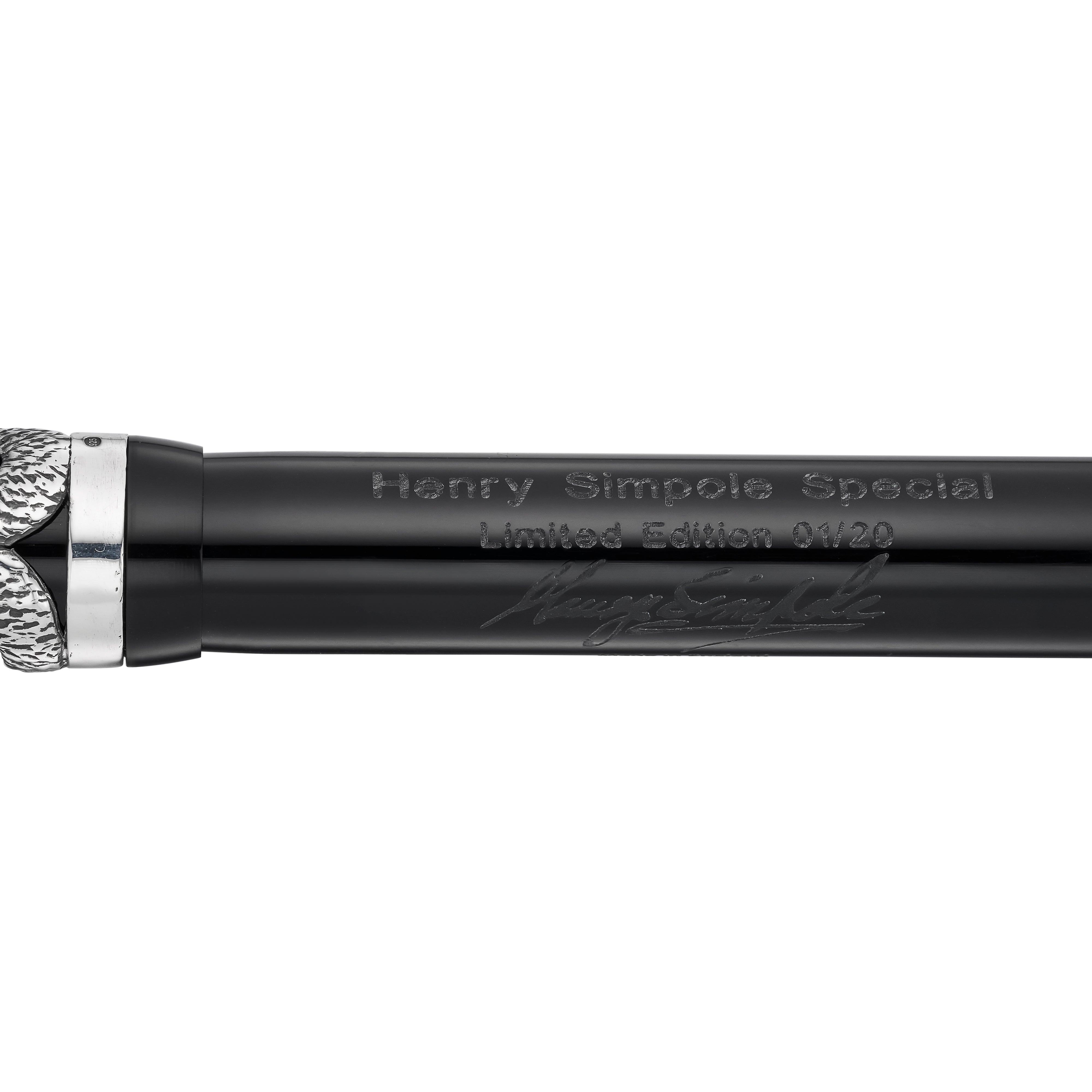 Barrel engraved Henry Simpole Special, Limited Edition 01/20, with the Henry Simpole signature