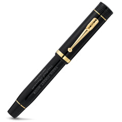 Churchill Heritage Their Finest Hour Stift mit geschlossener schwarzer Kappe und Goldakzenten, gravierter Schaft