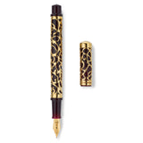 Henry Simpole Myrtle Vermeil fountain pen uncapped beside its cap, 14ct gold Conway Stewart nib