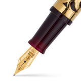 Close-up of the 14ct gold Conway Stewart nib on the Henry Simpole Myrtle Vermeil