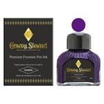 Conway Stewart Imperial Purple Füllfederhalter-Tinte in Flaschen, verpackte 80-ml-Flasche mit Tintenmuster