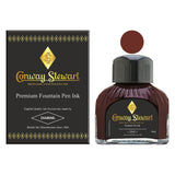 Conway Stewart Saddle Brown Füllfederhalter-Tinte in Flaschen, verpackte 80-ml-Flasche mit Tintenmuster
