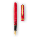 Series 58 Crimson Blushペンを鏡写しのアングルで。クリムゾンのマーブル模様全体が見える