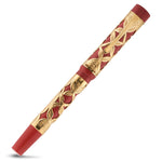 Henry Simpole Jasmin Vermeil Stift in gespiegeltem Blickwinkel, Goldfiligran aus Ranken und Blättern entlang von Schaft und Kappe