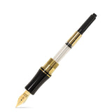 Churchill Burgundy fountain pen section with piston converter attached, barrel removed