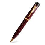 Churchill Burgundy ballpoint pen, twist mechanism, marbled burgundy acrylic and gold trim