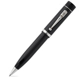 Churchill Classic Black Silver ballpoint pen, capped, showing black lacquer barrel with silver-tone trim