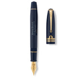 Series 100 Commander fountain pen and cap laid separately, viewed from above