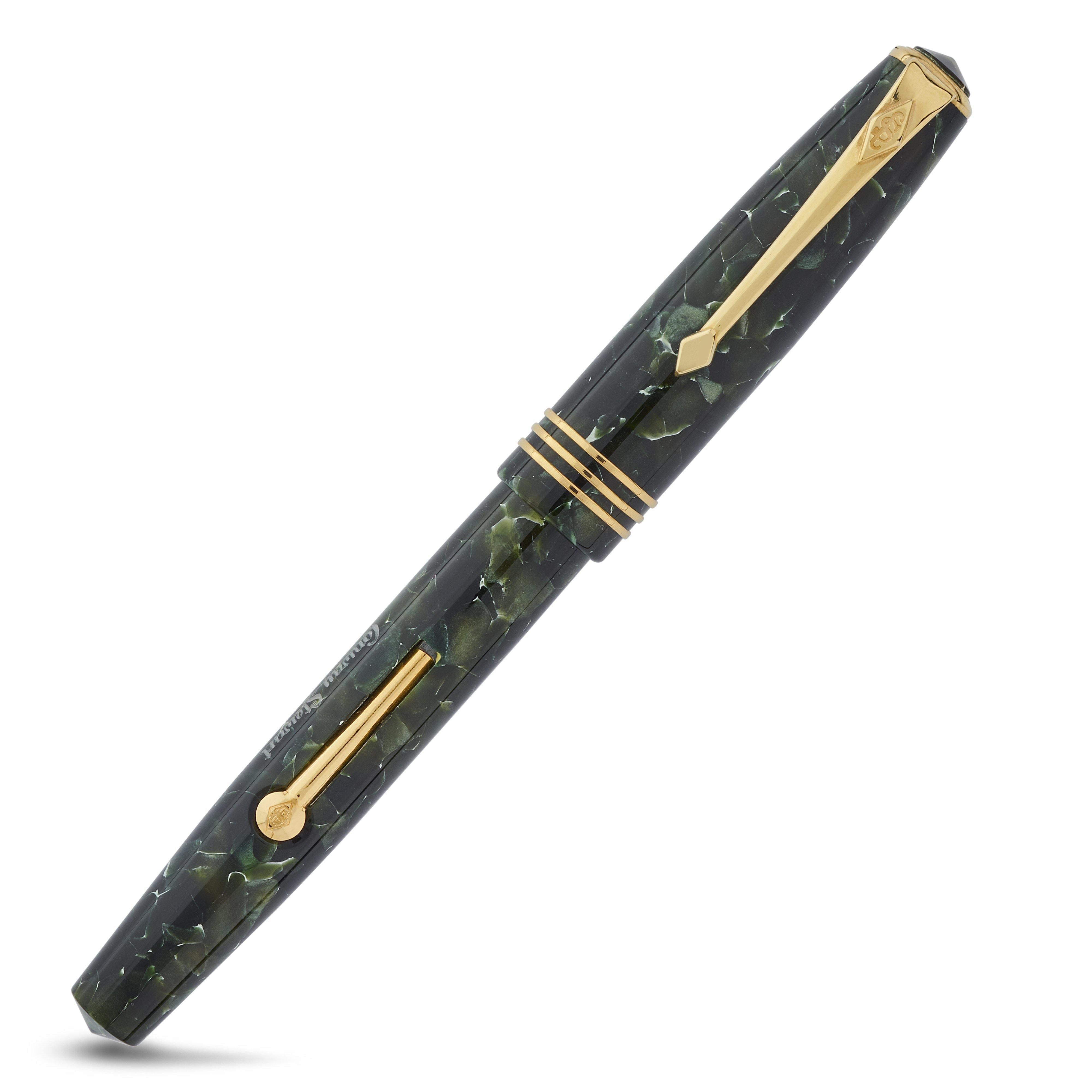 Series 58 Seamus Heaney fountain pen capped, diagonal view showing the engraved poet's name on the barrel