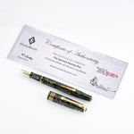 Series 58 Seamus Heaney pen and cap beside its limited edition certificate of authenticity numbered 01 of 250