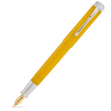 Silvicity Sunrise Yellow fountain pen capped, shown from a slightly rotated angle
