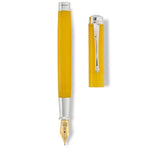 Silvicity Sunrise Yellow pen and cap shown separately from above, comparing barrel and cap