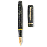 Vanwall fountain pen shown capped and with cap detached, highlighting the numbered gold band