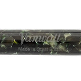 Close-up of the Vanwall barrel engraving reading Vanwall, Made in Great Britain
