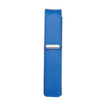 Blaues Leder-Einzeletui, geschlossen, mit Sterlingsilber-Clipbeschlag